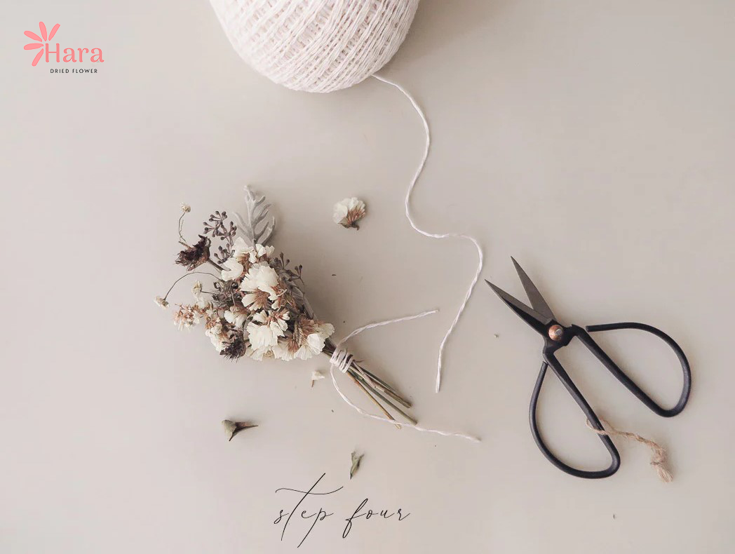 cách làm bó hoa khô mini