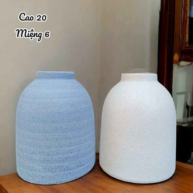 Bình chuông bé men nâu mộc gốm sứ