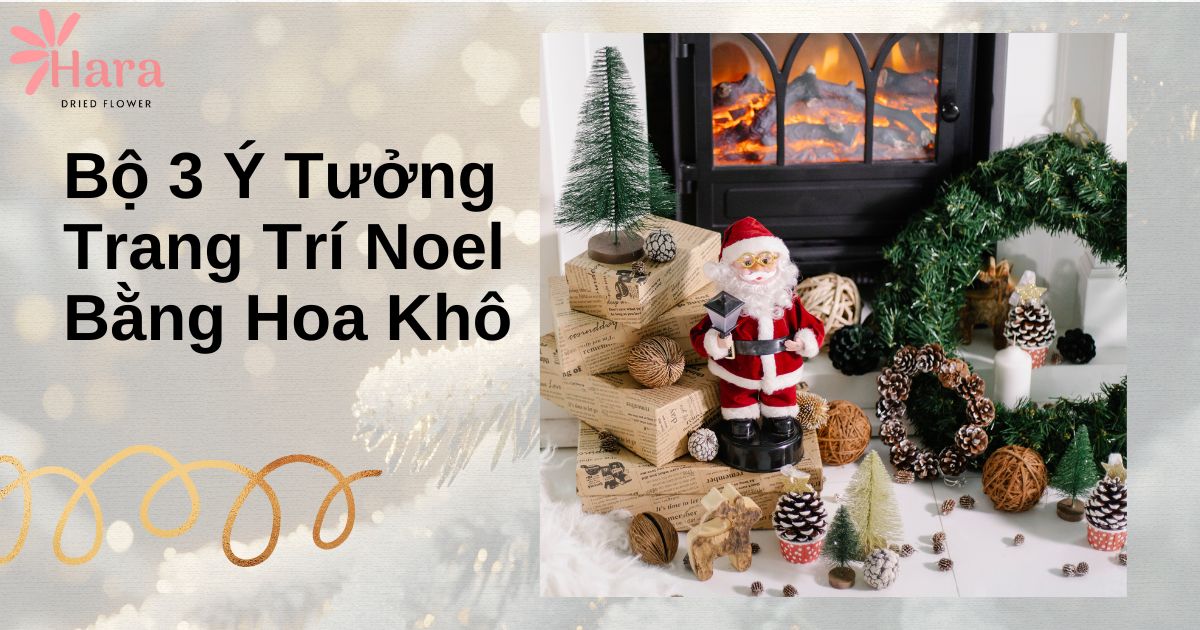 3 ý tưởng trang trí Noel với hoa khô