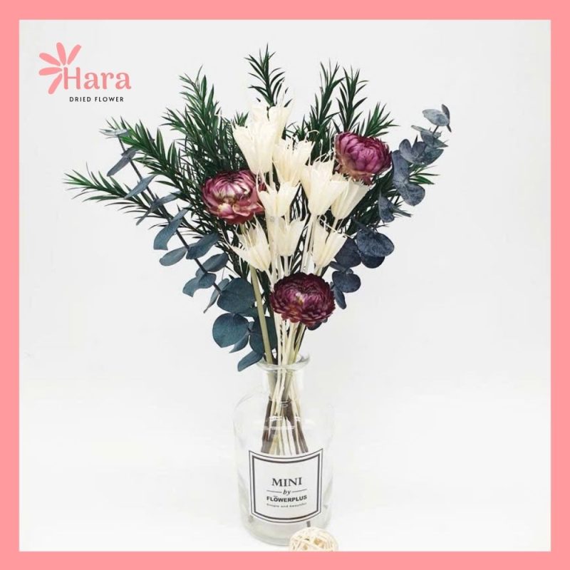 Set hoa khô cắm bình Hara95