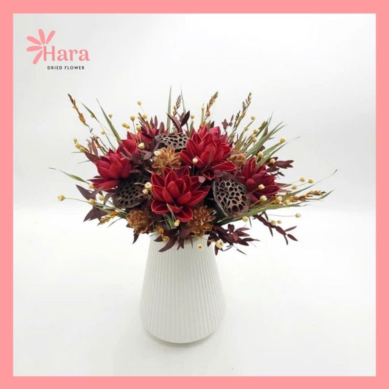 Set hoa khô cắm bình Hara96