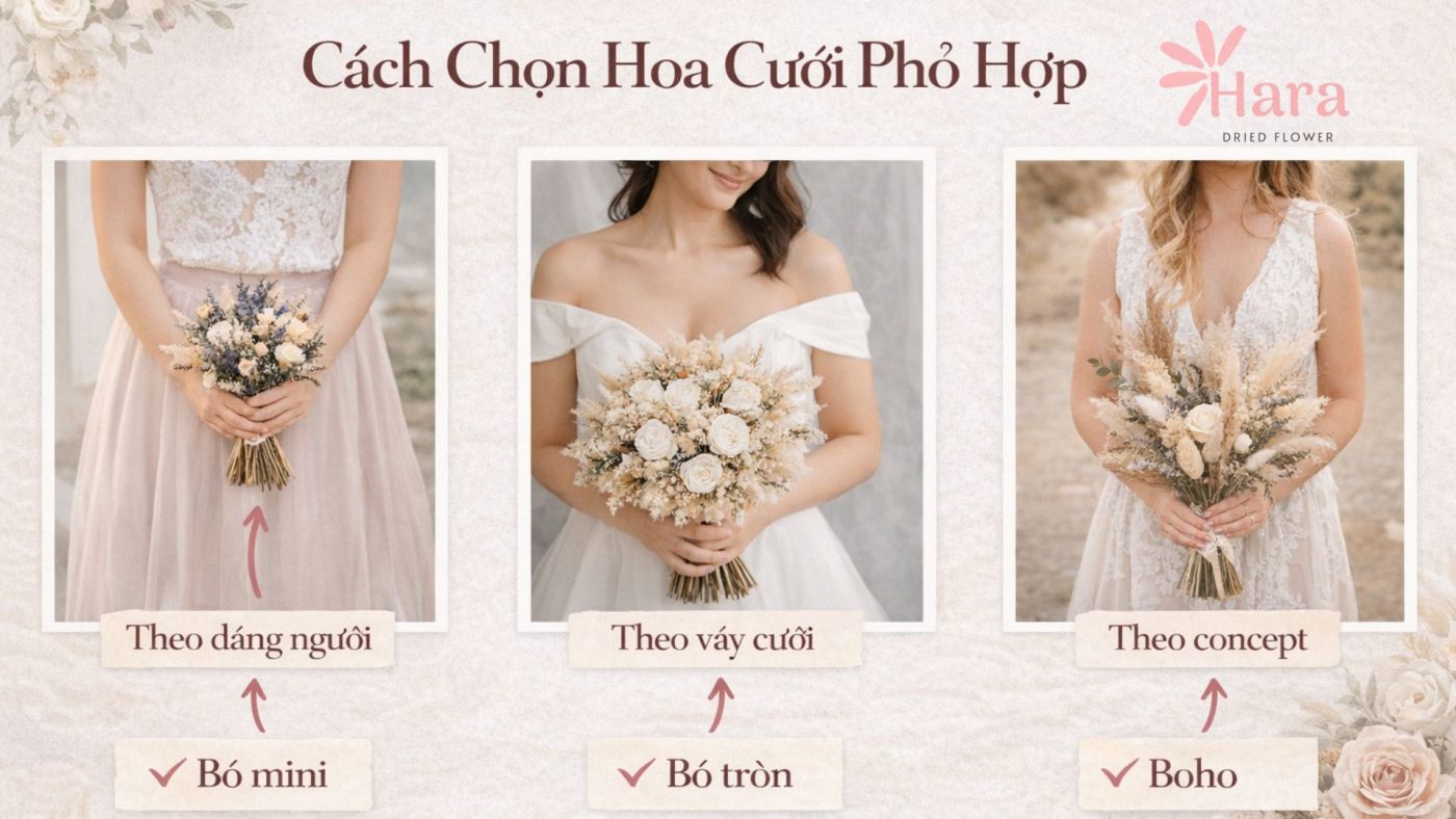 Lựa chọn bó hoa cưới phù hợp với đám cưới của bạn